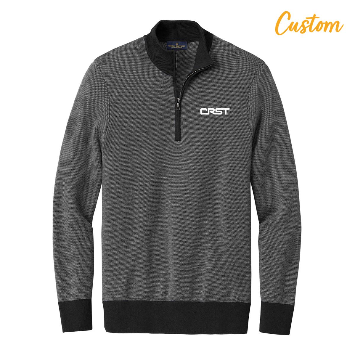 CRST Brooks Brothers® Washable Merino Birdseye 1/4-Zip Sweater
